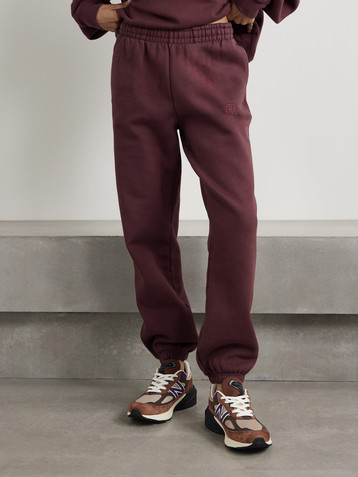 ANINE BING Karter cotton-blend fleece track pants