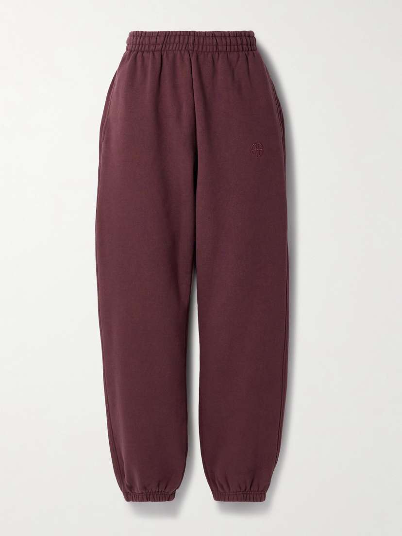 Anine Bing Karter Cotton-blend Fleece Track Pants