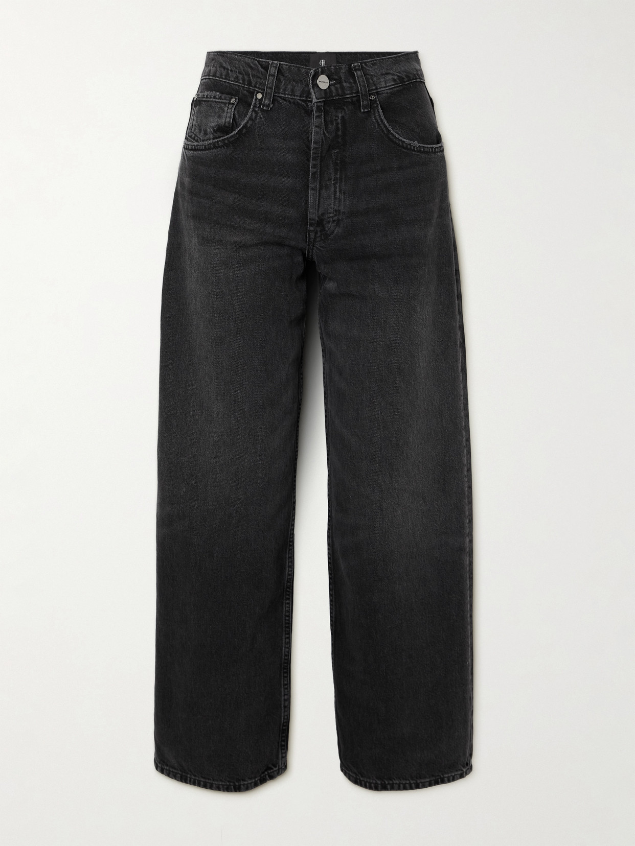 Anine Bing Manon High-rise Straight-leg Jeans In Gray