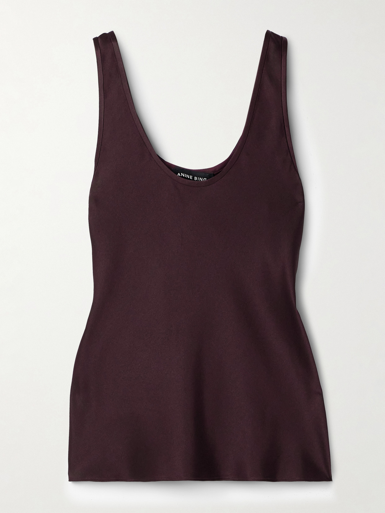 Anine Bing - Lea Silk-charmeuse Tank - Burgundy