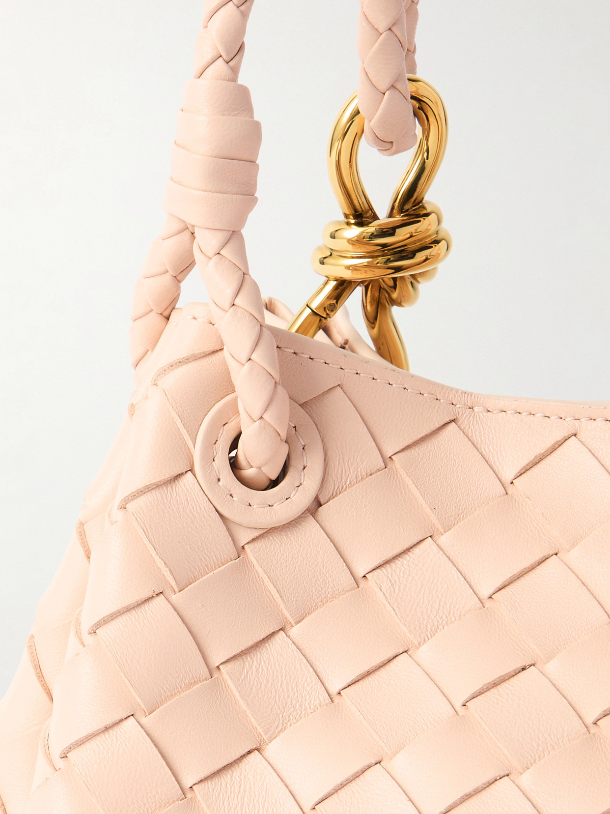 Bottega Veneta Parachute Small Intrecciato Leather Shoulder Bag In Pink
