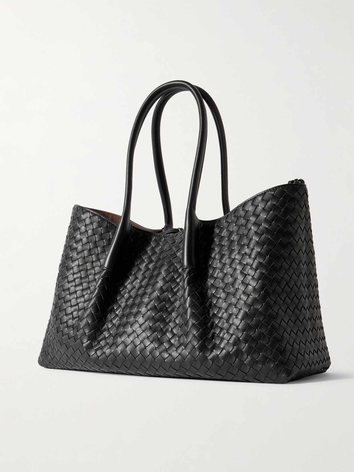 Bottega Veneta Pinacoteca Reversible Intrecciato Leather Tote In Black