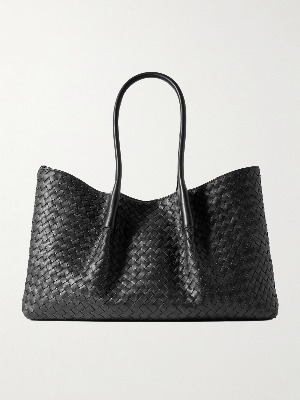 Bottega Veneta Pinacoteca Reversible Intrecciato Leather Tote In Black