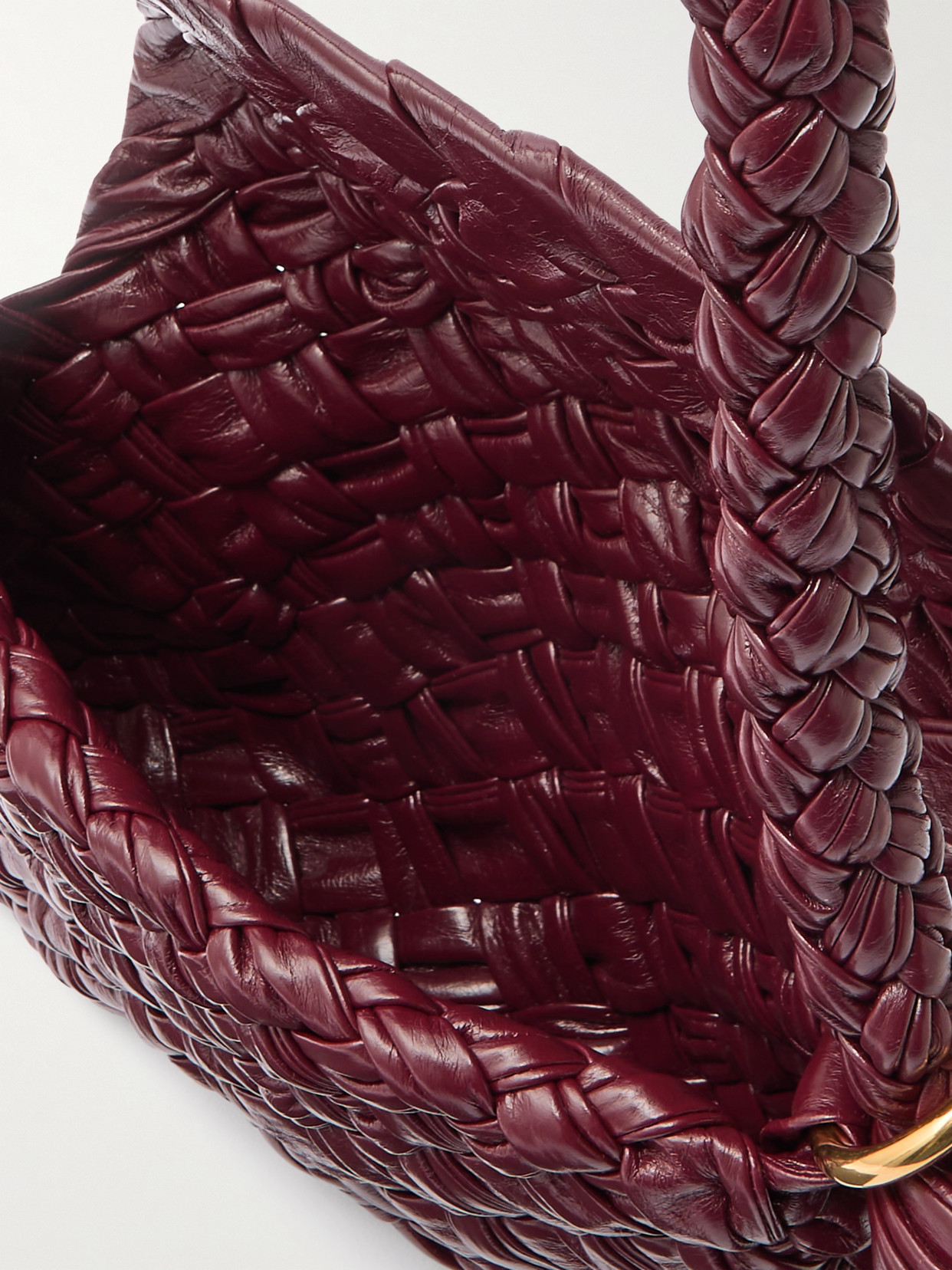 Shop Bottega Veneta Kalimero Città Small Gathered Intrecciato Leather Shoulder Bag In Burgundy