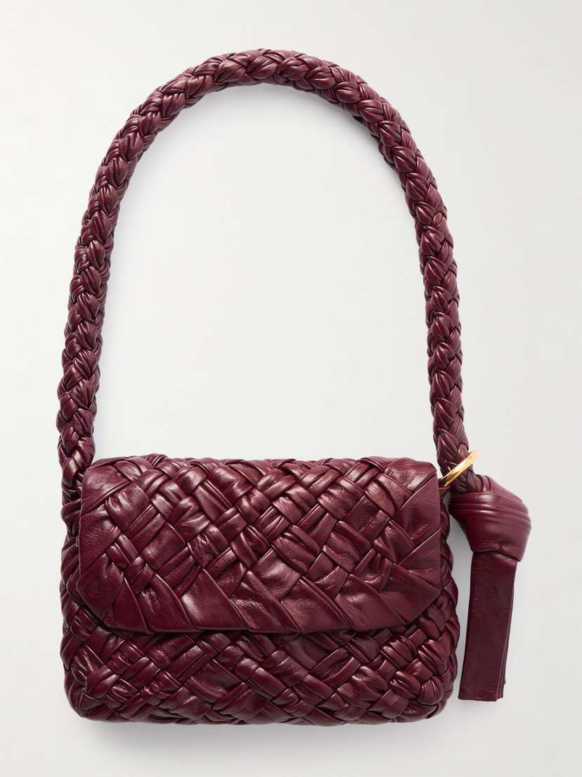 Bottega Veneta Kalimero Città Small Gathered Intrecciato Leather Shoulder Bag