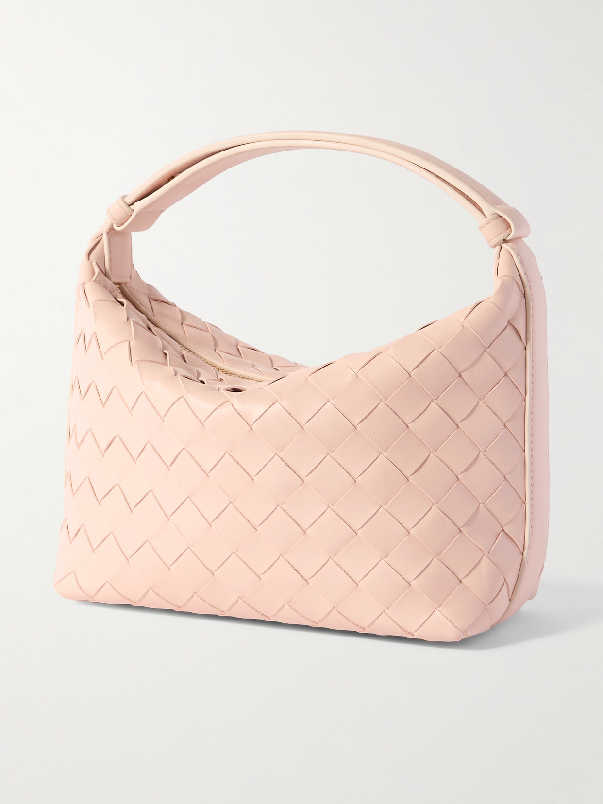 Bottega Veneta Wallace Small Intrecciato Leather Shoulder Bag In Pink
