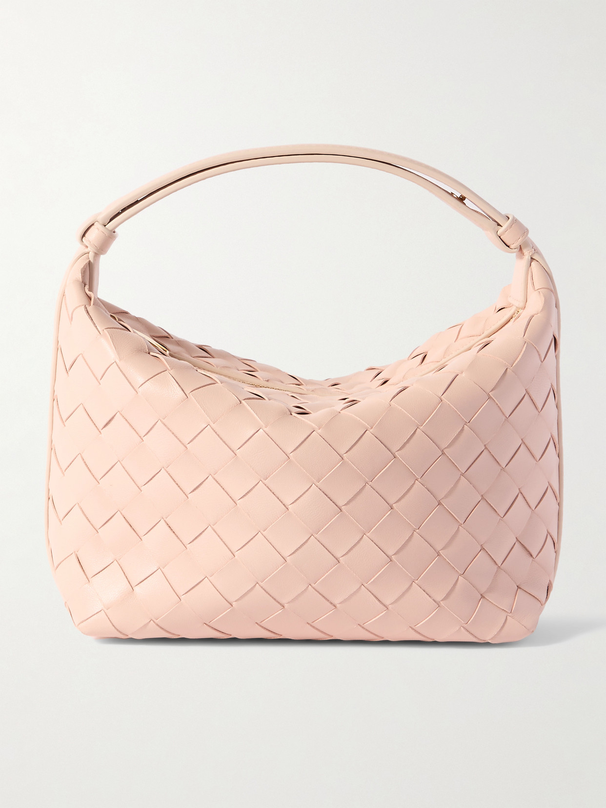 Bottega Veneta Wallace Small Intrecciato Leather Shoulder Bag In Pink