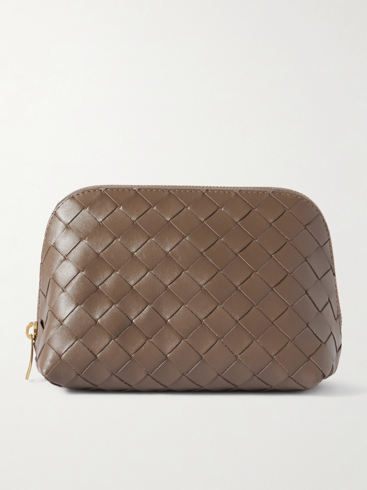 Bottega Veneta Half Moon Medium Intrecciato Leather Pouch In Brown
