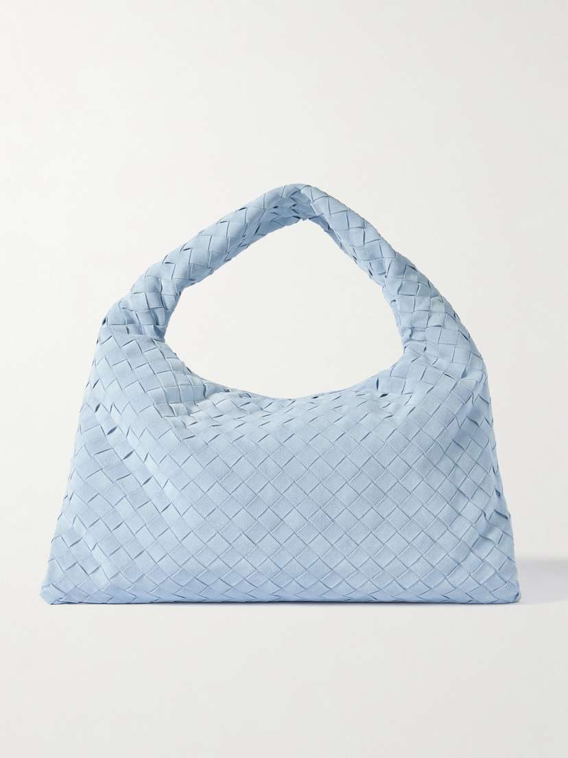 Bottega Veneta Hop Medium Intrecciato Suede Tote