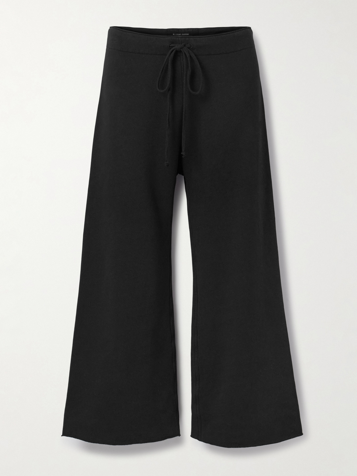 Nili Lotan Kiki Cropped Voile-trimmed Cotton-jersey Track Pants In Black