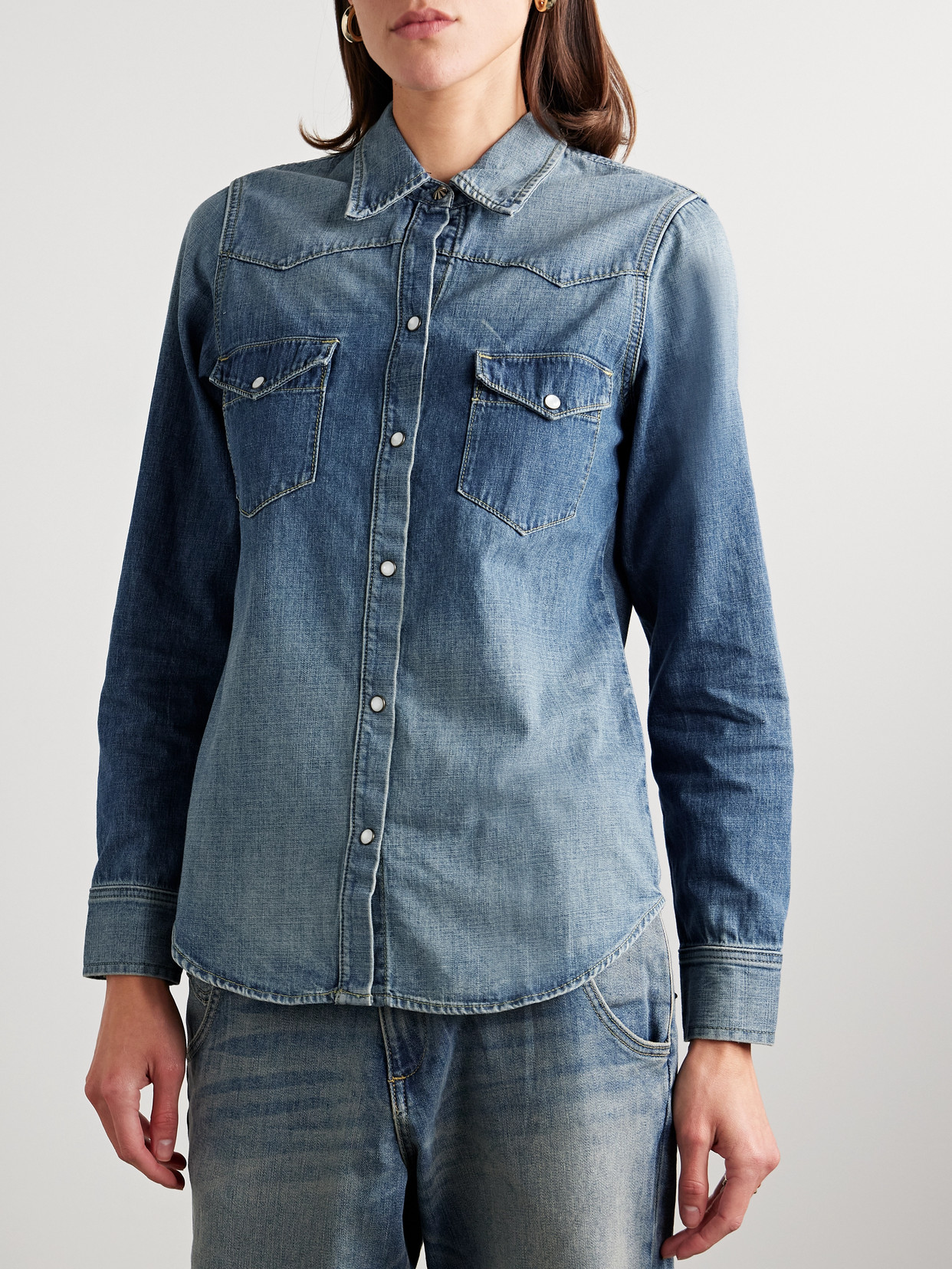 NILI LOTAN TRAVIS DENIM SHIRT