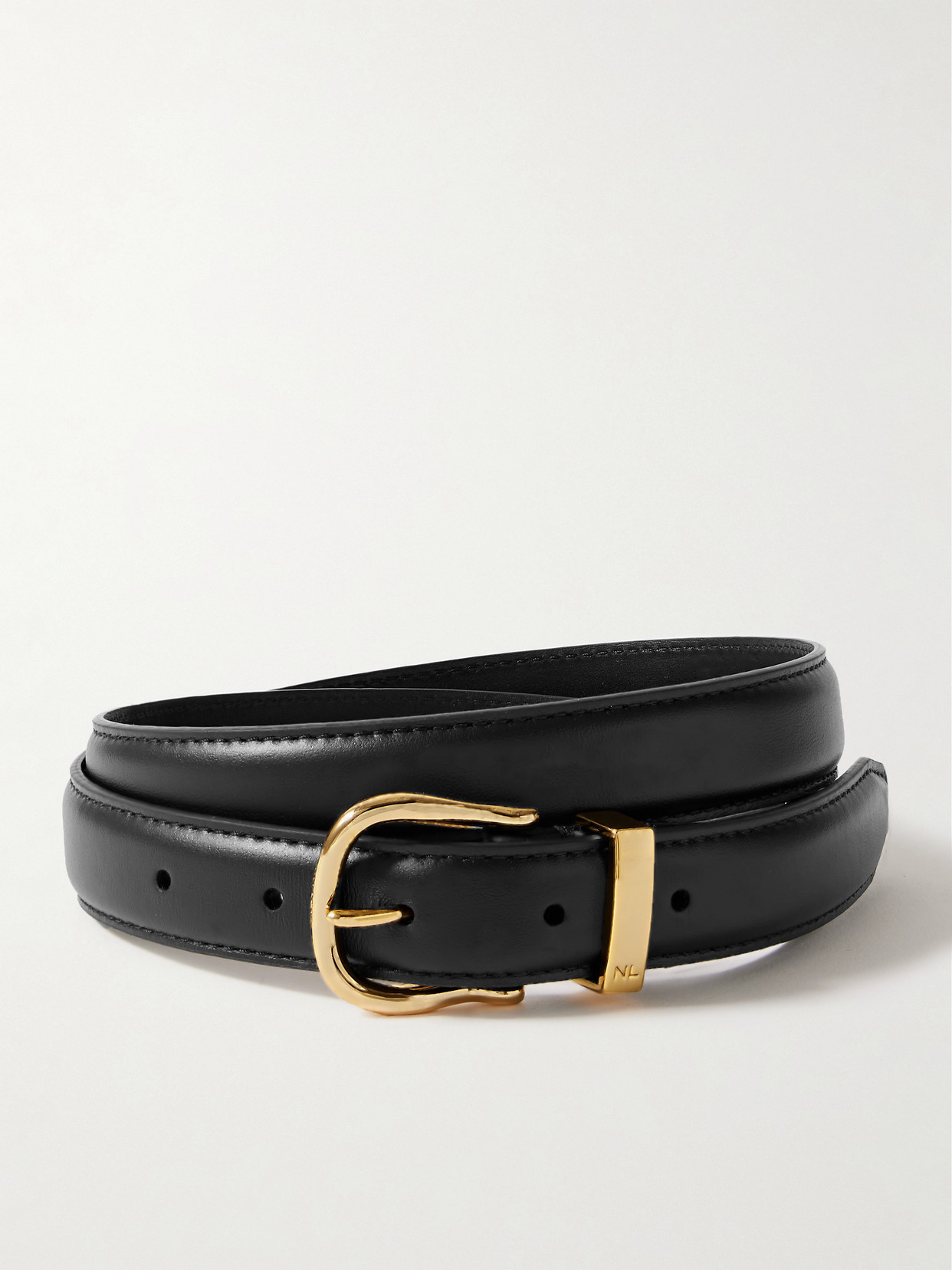 Nili Lotan Louise Leather Belt In Black
