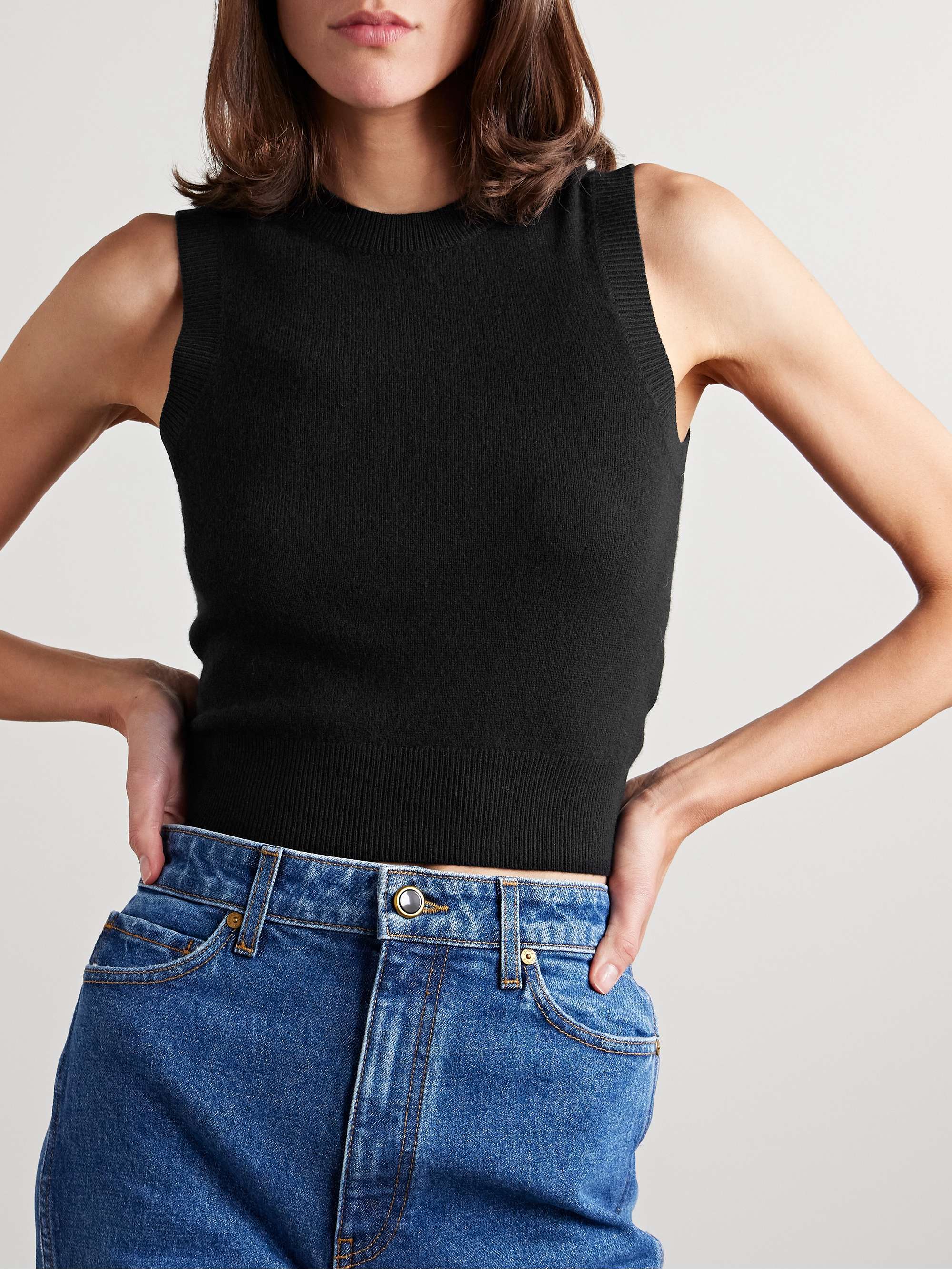 NILI LOTAN May cropped cashmere tank
