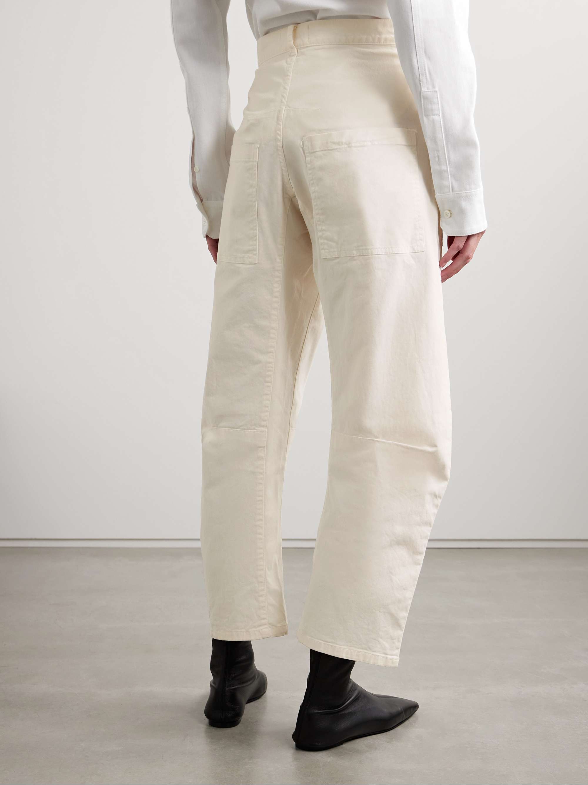 NILI LOTAN Shon cotton-blend twill barrel-leg pants | NET-A
