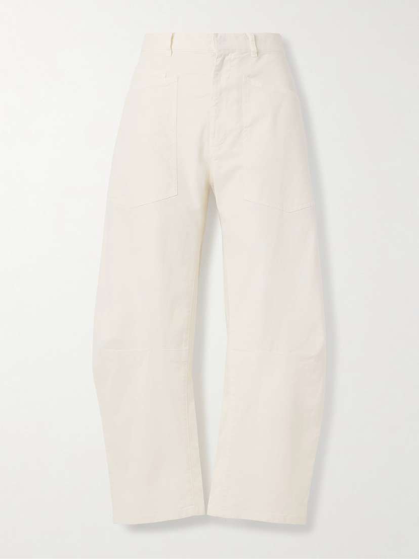 Nili Lotan Shon Cotton-blend Twill Barrel-leg Pants