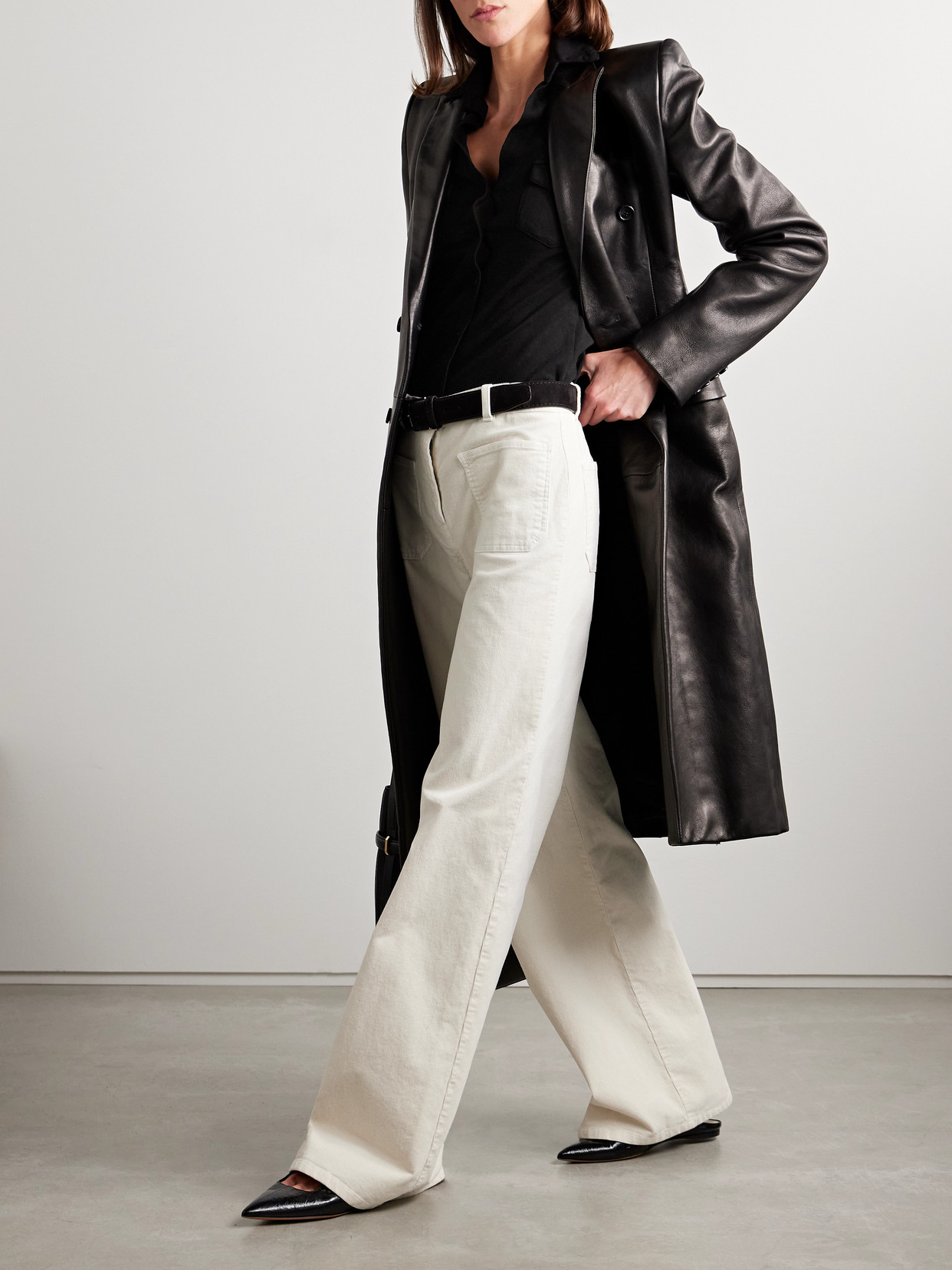 NILI LOTAN LIAM COTTON-JERSEY SHIRT
