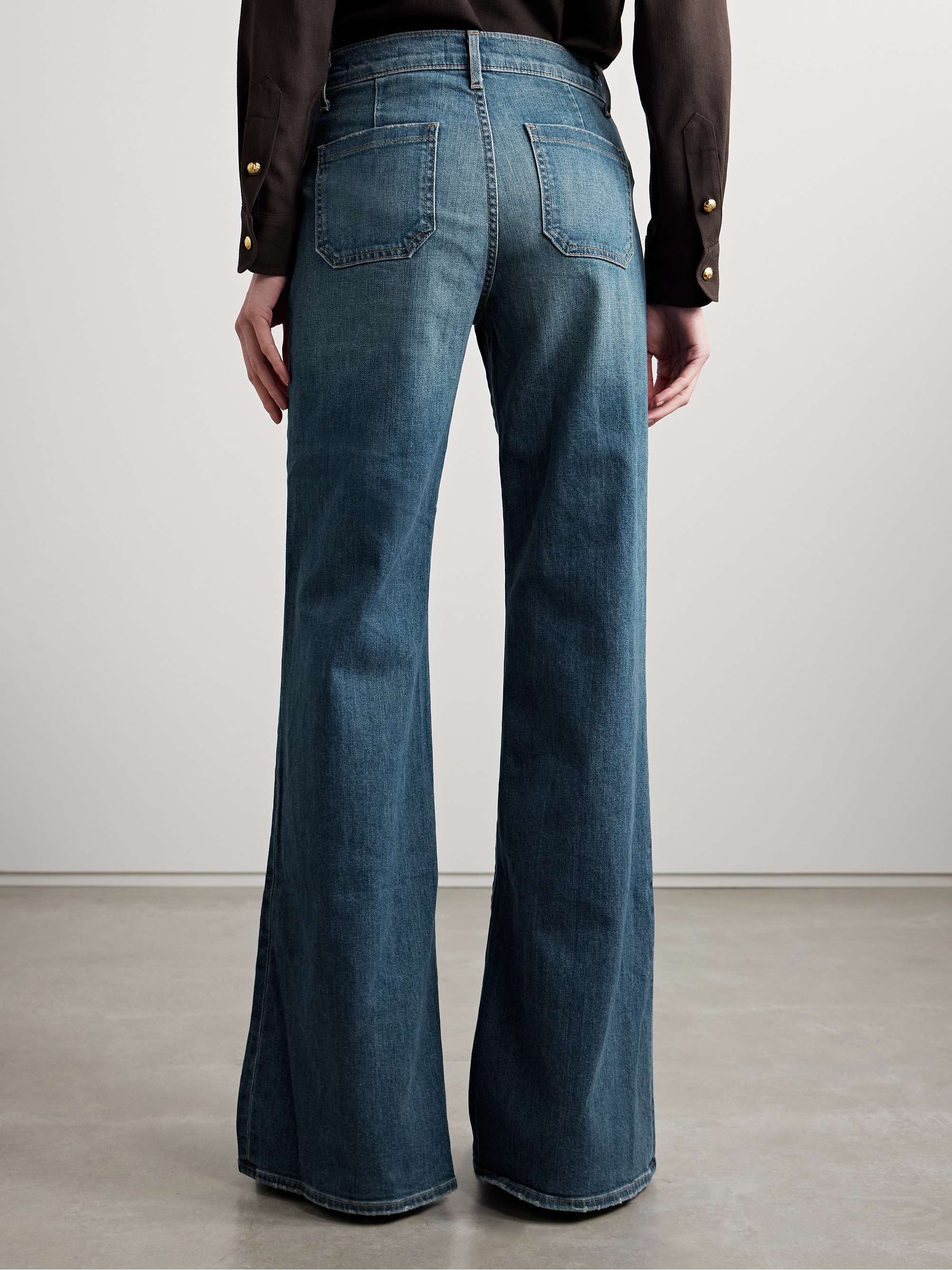 NILI LOTAN Florence distressed high-rise flared jeans