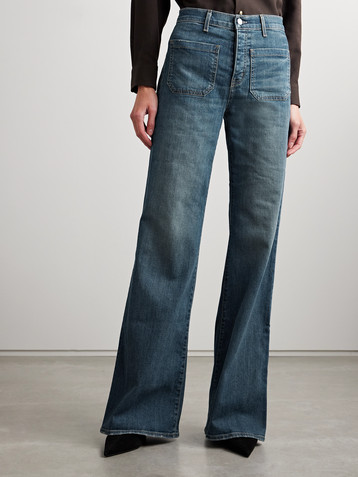 Nili Lotan Florence distressed high-rise flared jeans