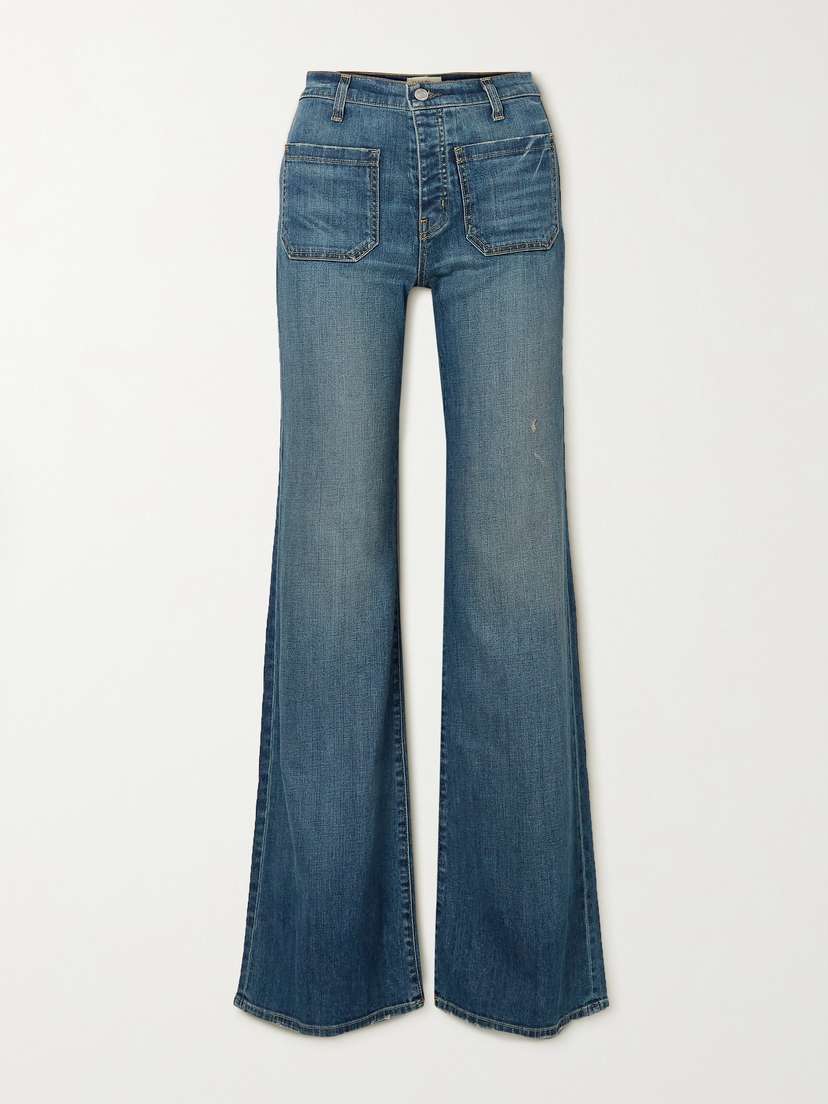 Nili Lotan Florence Distressed High-rise Flared Jeans