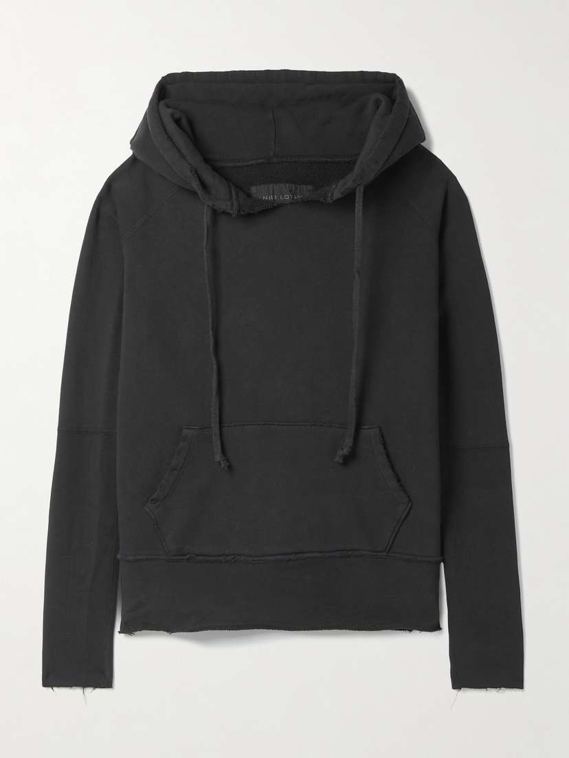 Nili Lotan Janie Distressed Cotton-jersey Hoodie