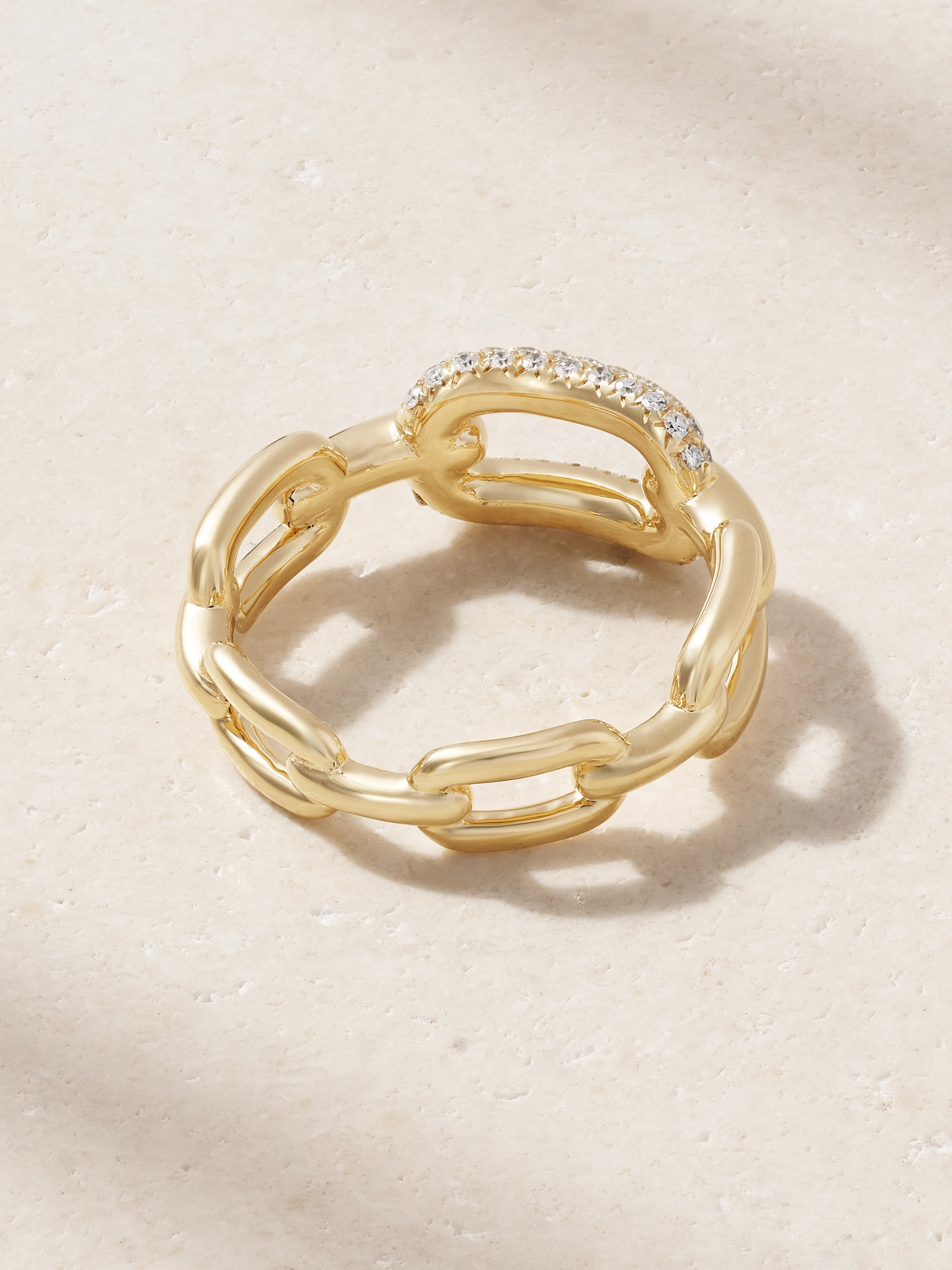 Shay Mini Cable Link 18-karat Gold Diamond Ring In Gold