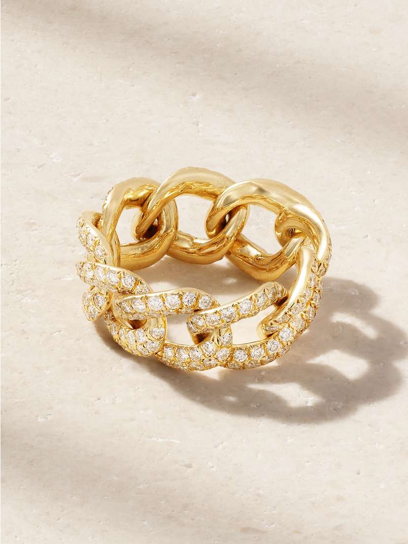 SHAY Essential Link 18-karat Gold Diamond Ring