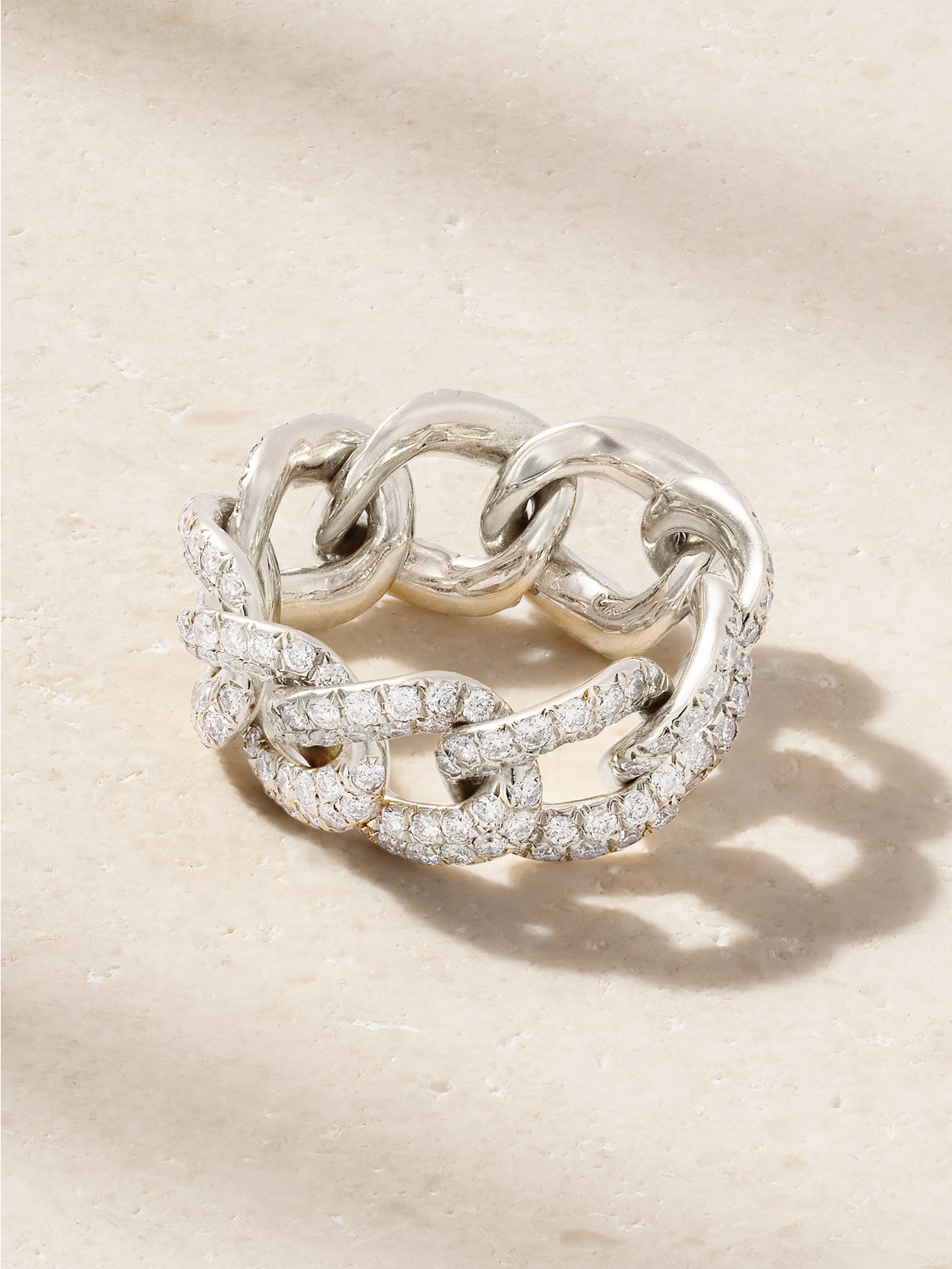Shay Essential Link 18-karat White Gold Diamond Ring In Silver