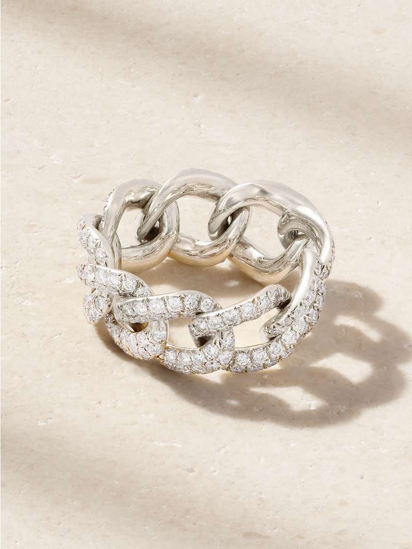 SHAY Essential Link 18-karat White Gold Diamond Ring