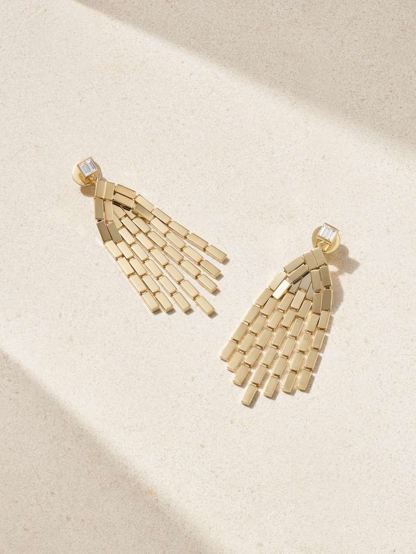 Ileana Makri Cascade 18-karat Gold Diamond Earrings