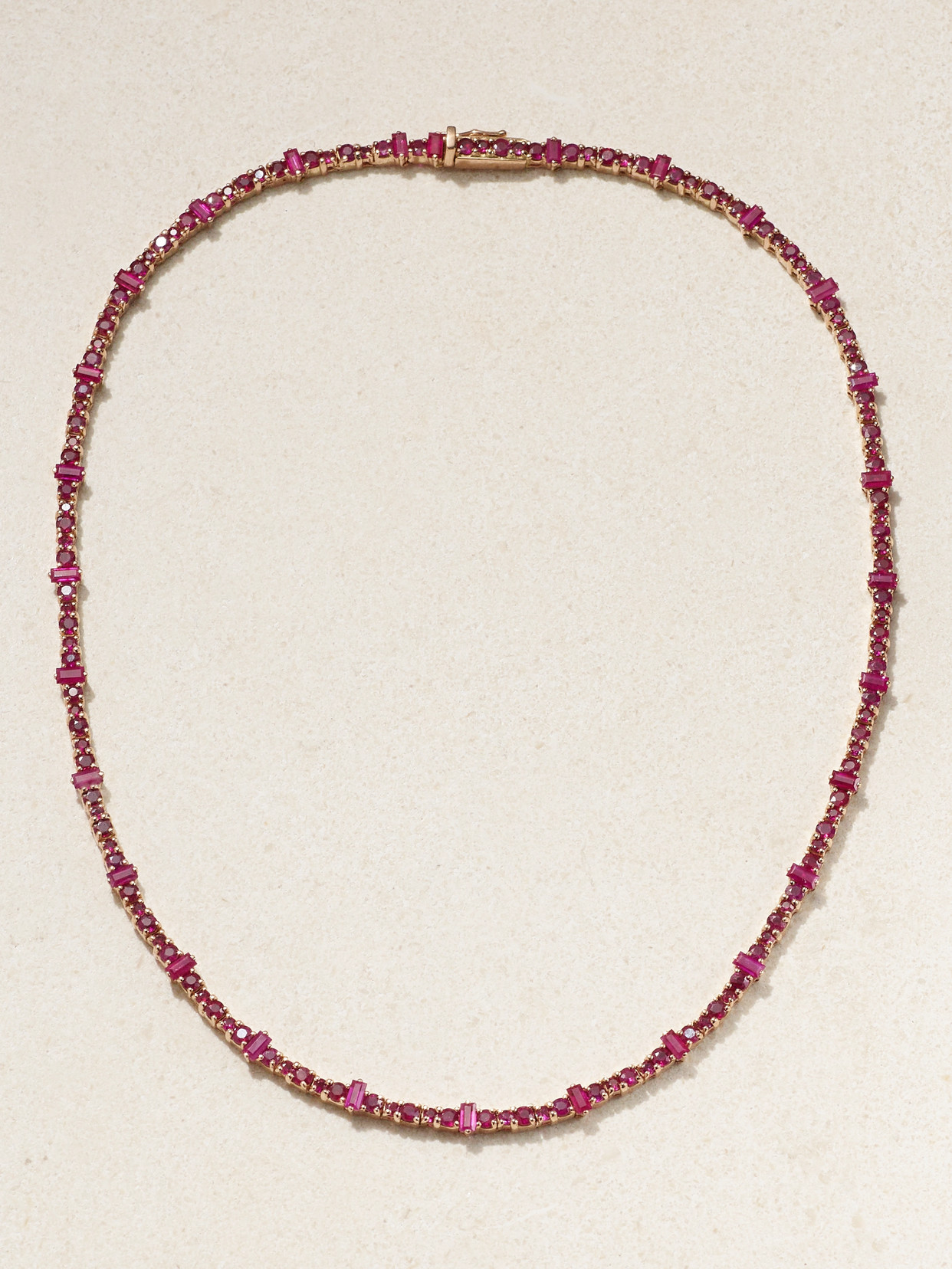 Ileana Makri Rivulet 18-karat Gold Ruby Necklace In Black