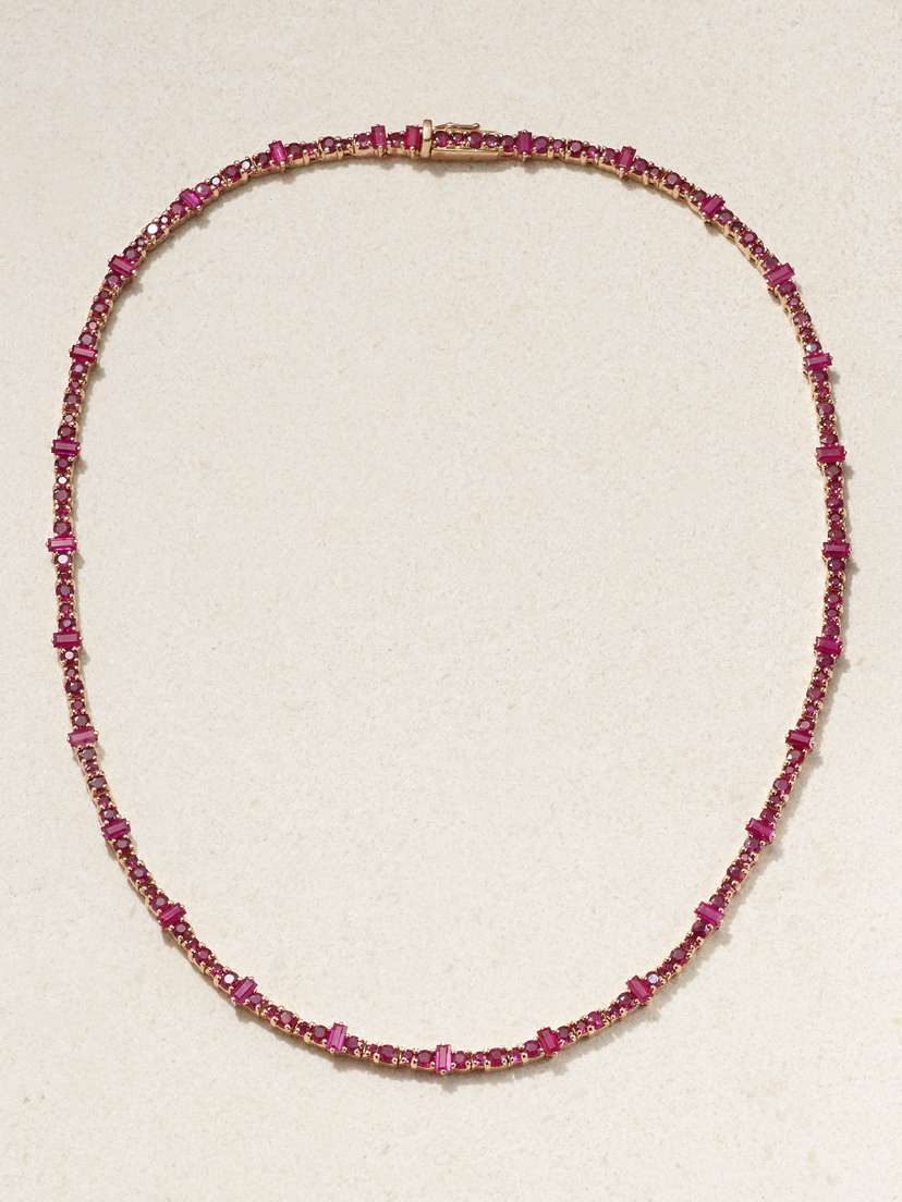 Ileana Makri Rivulet 18-karat Gold Ruby Necklace