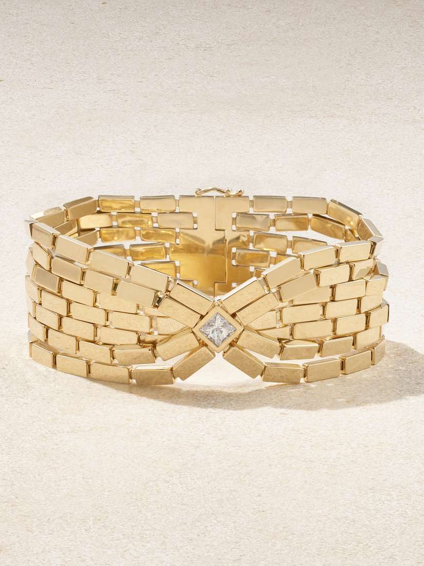 Ileana Makri Cascade 18-karat Gold Diamond Bracelet