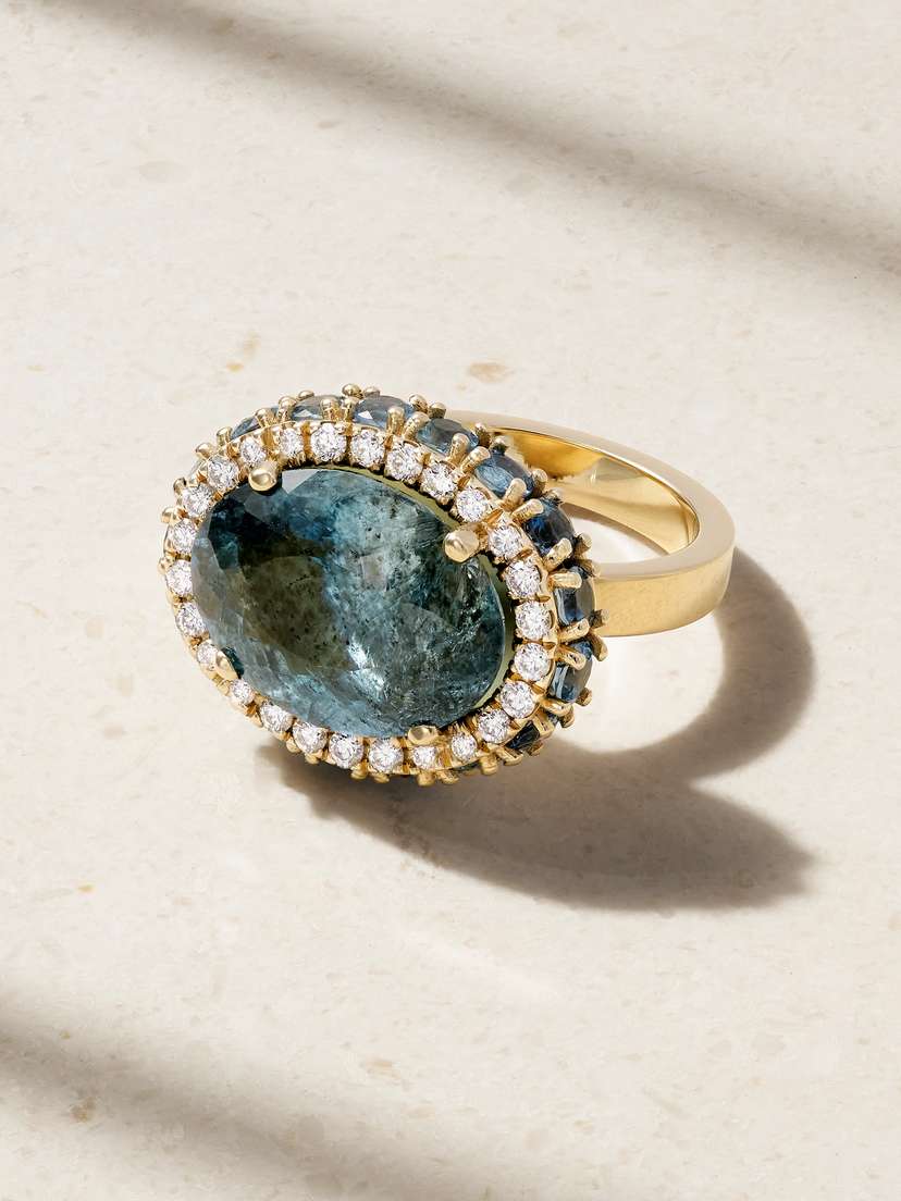 Ileana Makri 18-karat Gold, Aquamarine And Diamond Ring