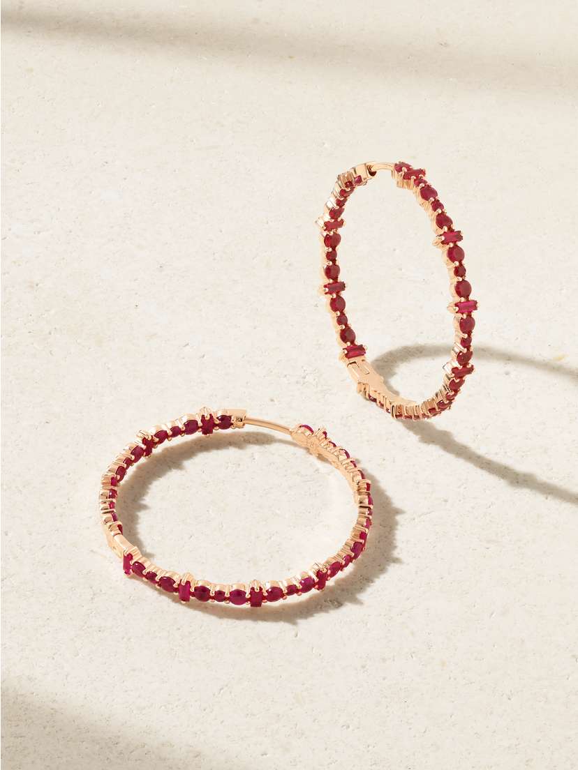 Ileana Makri 18-karat Pink Gold Ruby Earrings