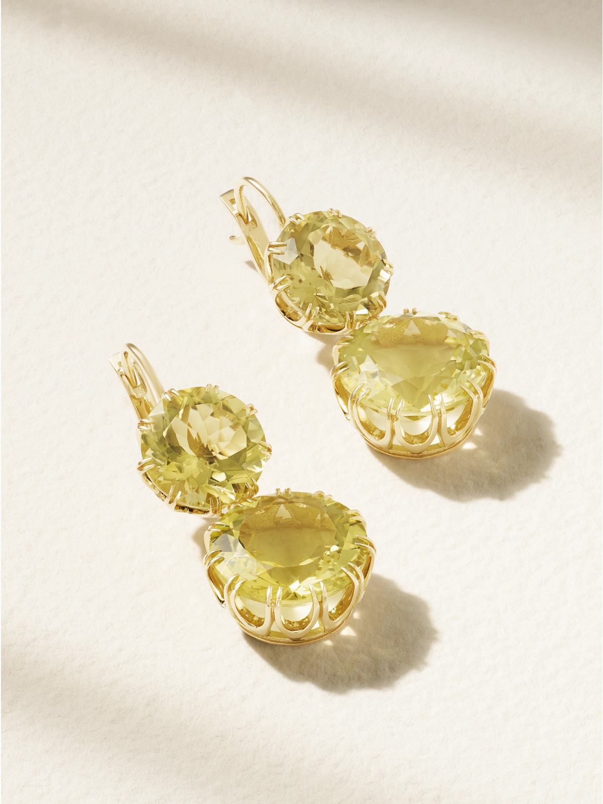 Ileana Makri - Double Crown 18-karat Gold Topaz Earrings - Yellow