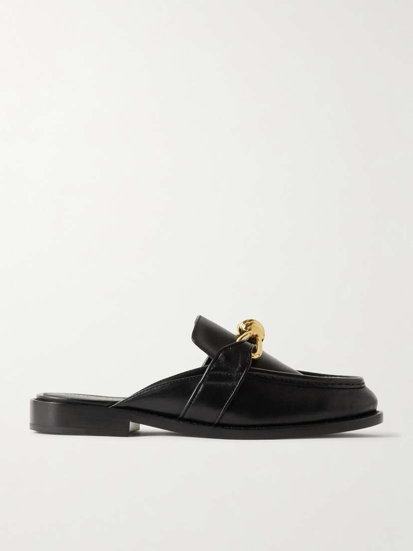 Bottega Veneta Astaire Embellished Leather Slippers