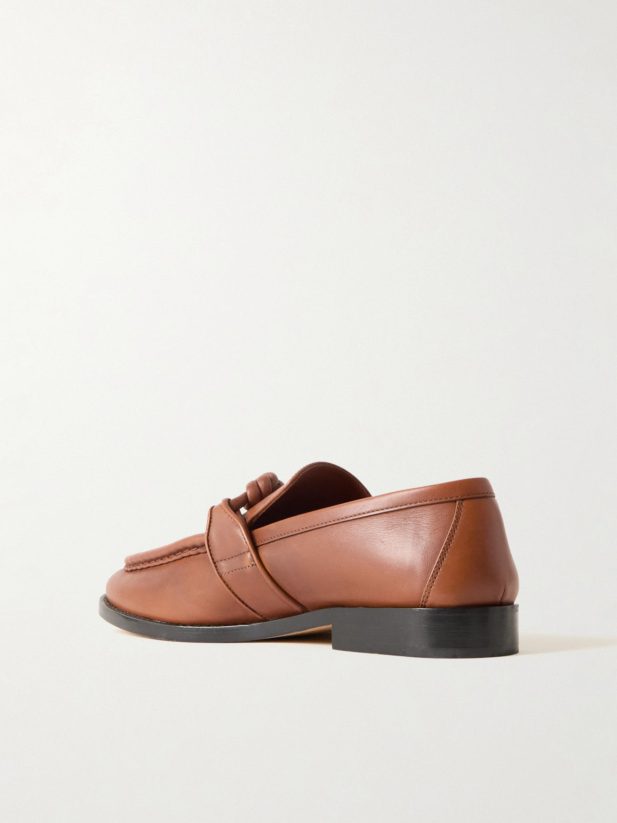 Bottega Veneta Leather Astaire Loafers Knot Detail In Brown