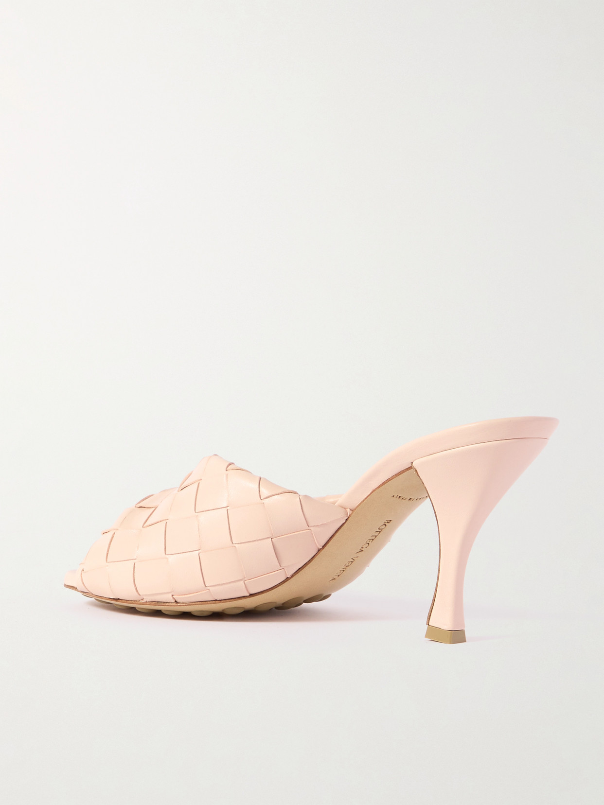 Bottega Veneta Blink Twisted Intrecciato Leather Mules In Pink