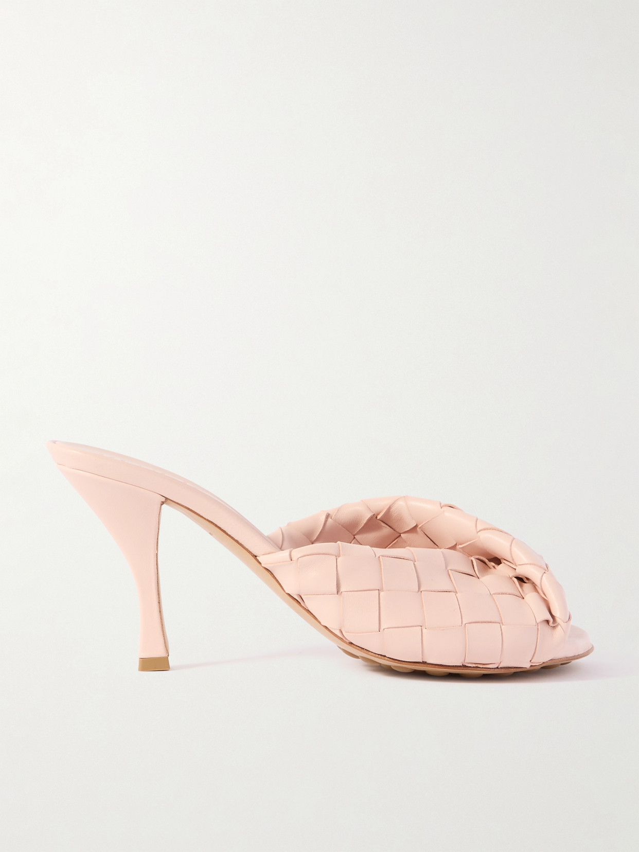 Bottega Veneta Blink Twisted Intrecciato Leather Mules In Pink