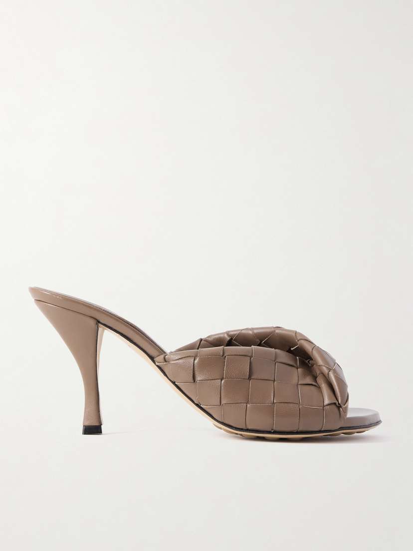 Bottega Veneta Blink Twisted Intrecciato Leather Mules