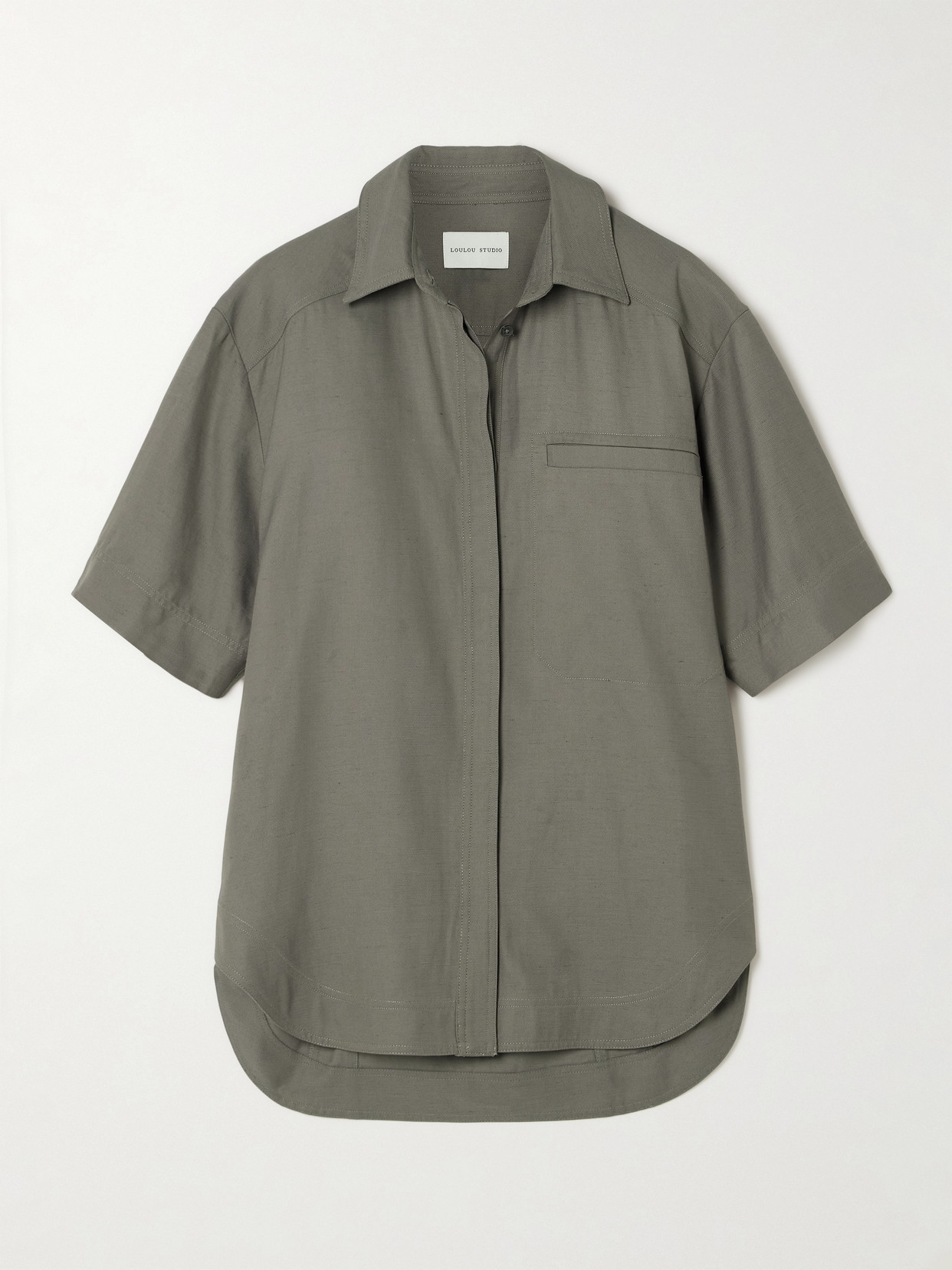 Loulou De Saison Moheli Woven Shirt In Gray