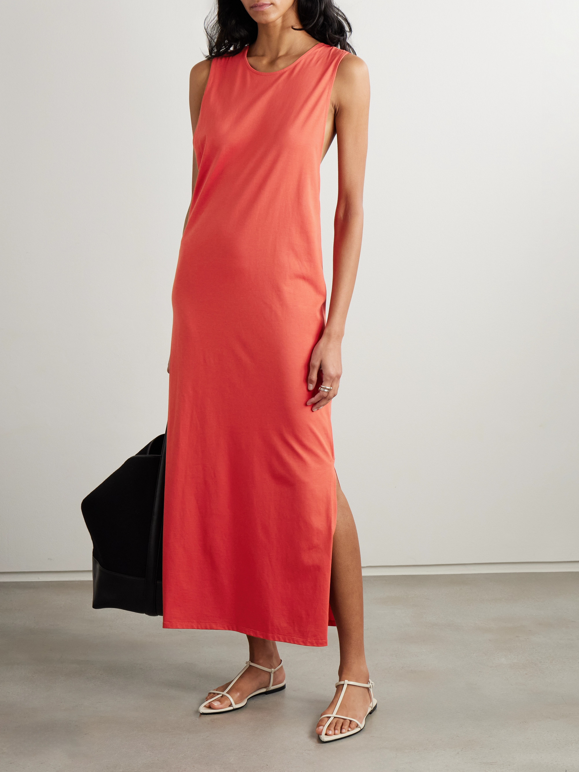 LOULOU DE SAISON Rayna knotted Pima cotton-jersey maxi dress Plush