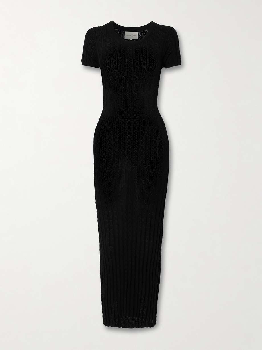 aruba pointelle-knit midi dress