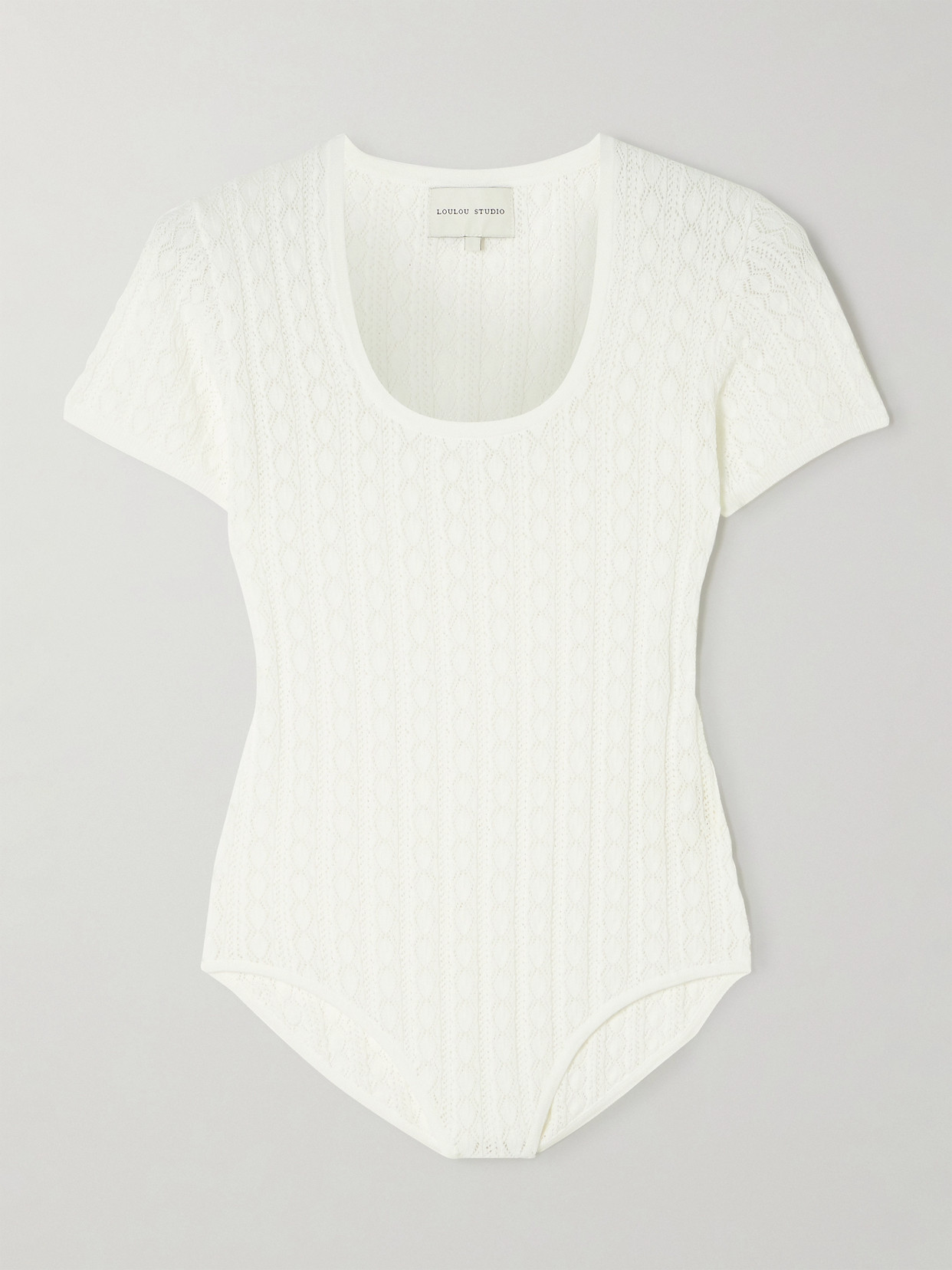 Loulou de Saison - Silas Pointelle-knit Bodysuit - Ivory