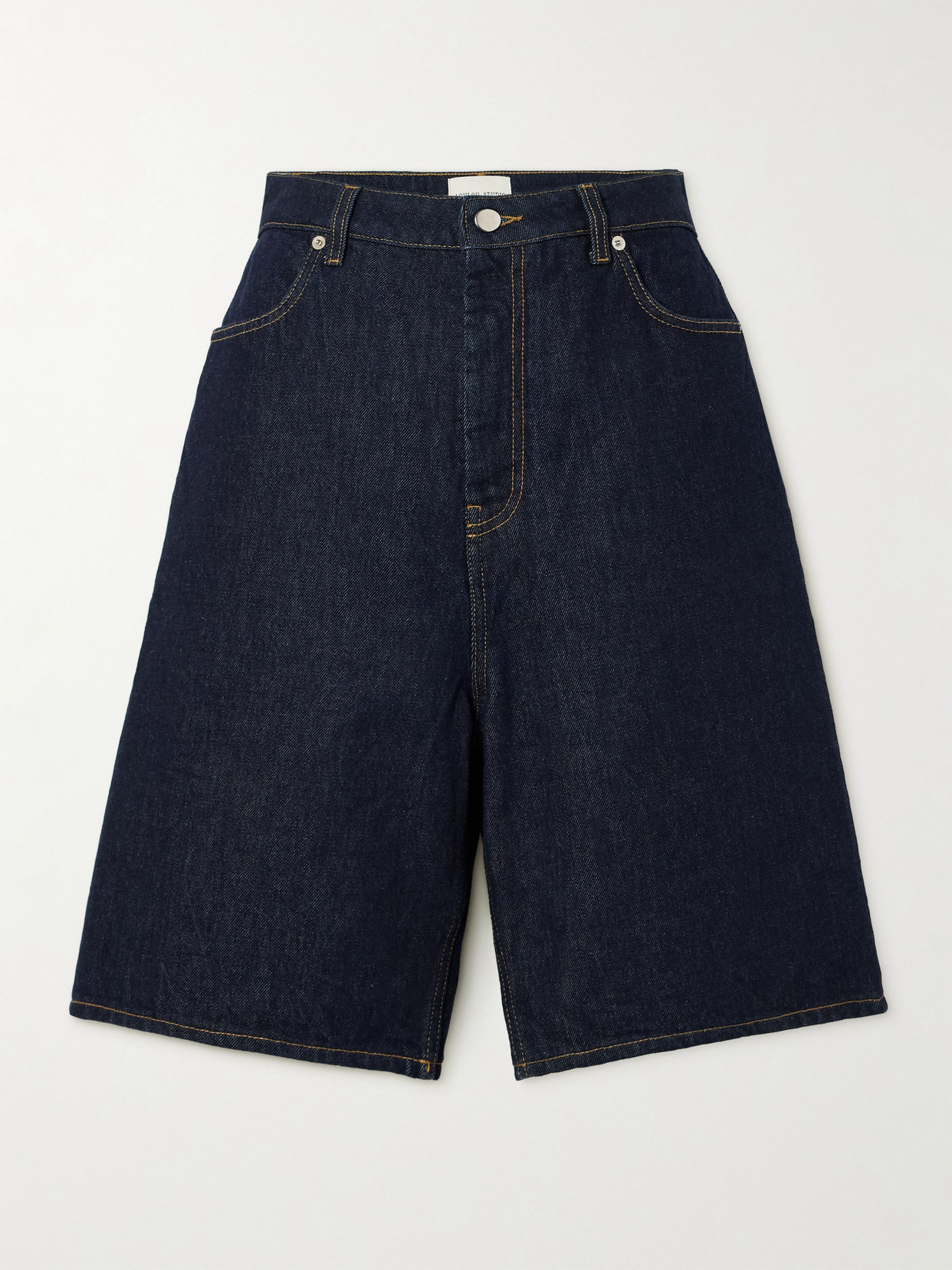 Loulou De Saison Isu High-rise Organic Denim Shorts In Blue