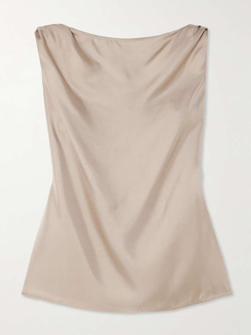 Loulou de Saison Remy Knotted Silk-twill Top