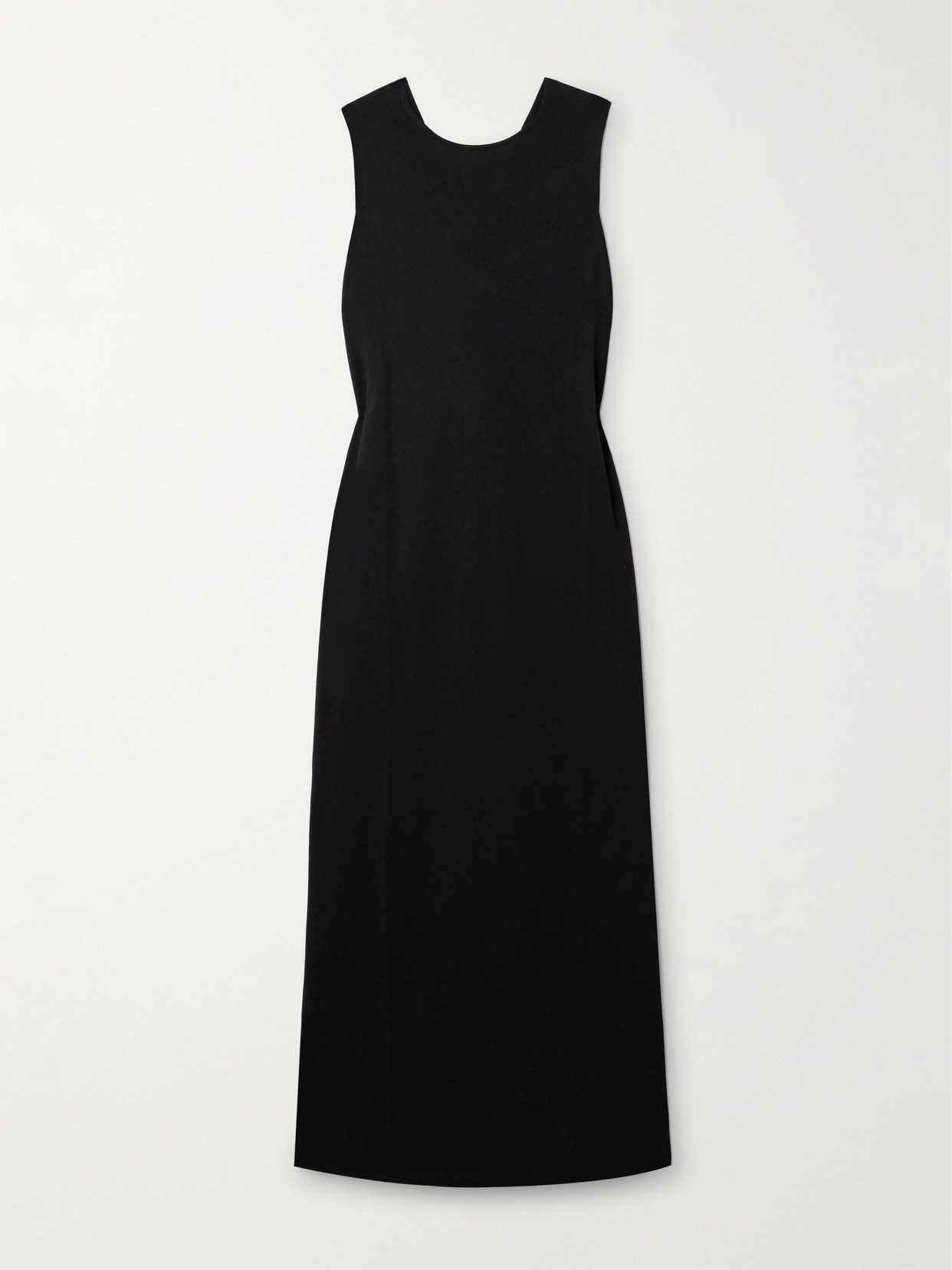 Loulou De Saison Rayna Knotted Pima Cotton-jersey Midi Dress In Black