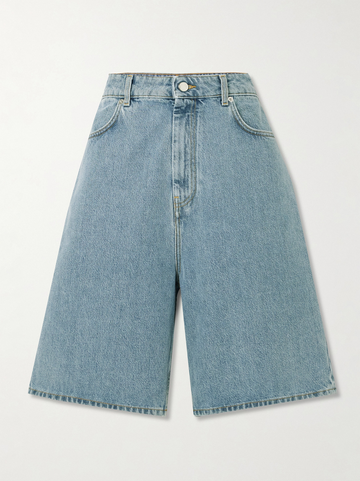 Loulou De Saison Isu High-rise Organic Denim Shorts In Blue