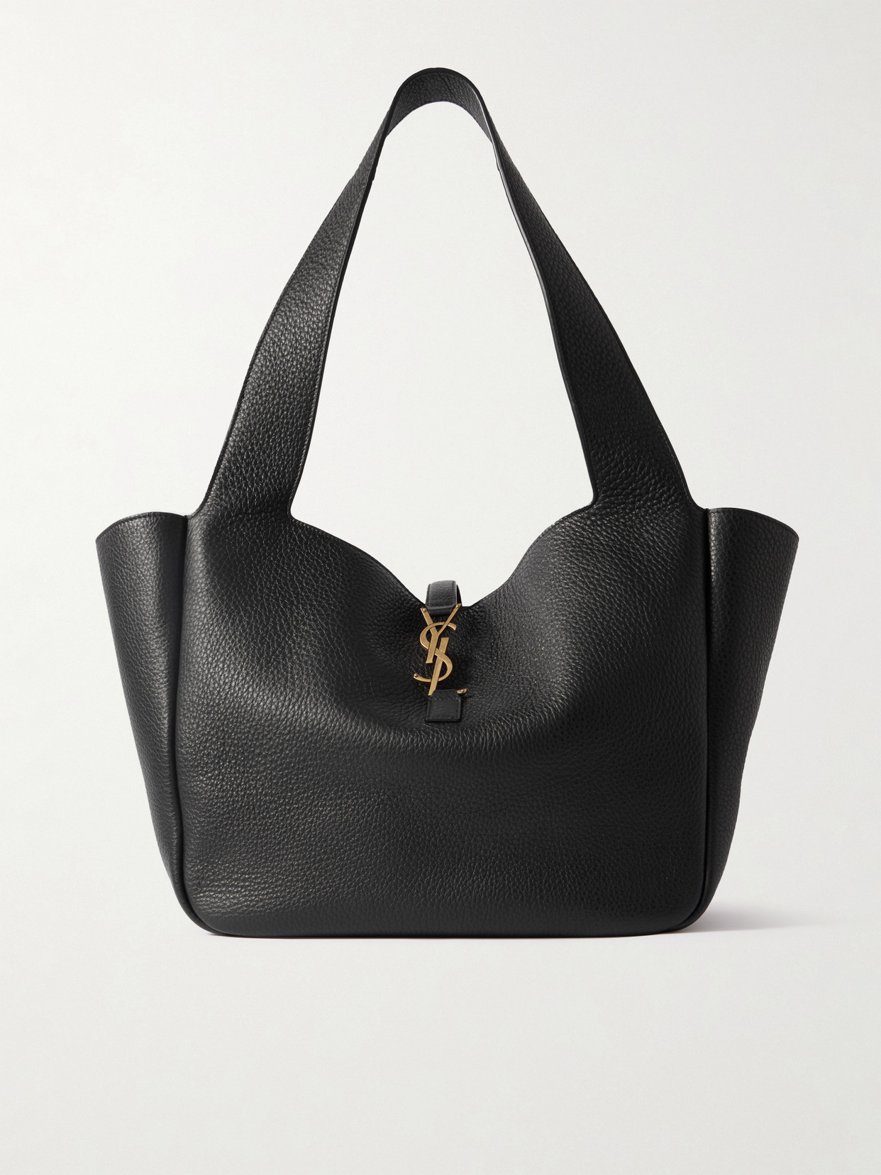 Saint Laurent Bea Black Leather Tote Bag In Black