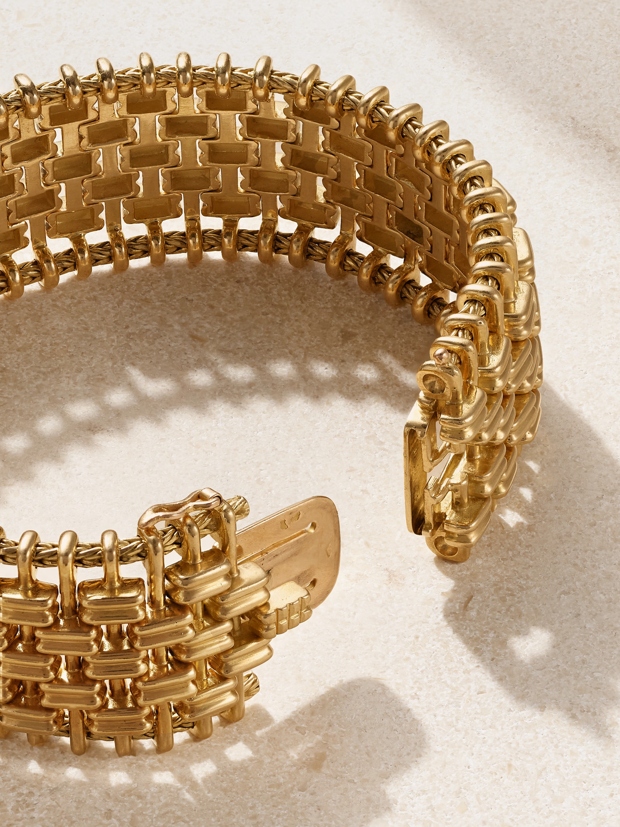 Stephanie Windsor Mellerio Dits Meller 1980s Tank 18-karat Gold Bracelet In Gold